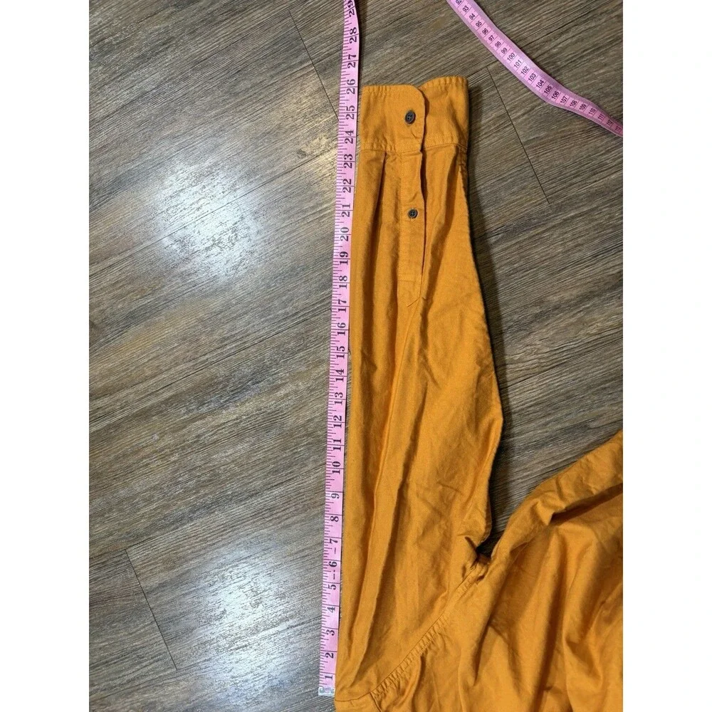 J Crew Shirt Mens L Orange Untucked Fit OCBD Oxford Preppy Luxury Casual